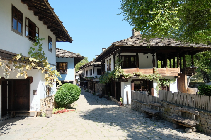 a shot of the workshops in the ethno village etar