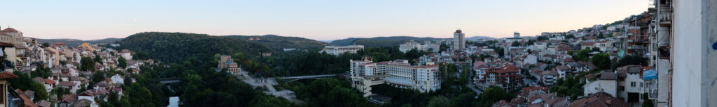 a panorama of the one of the valleys surrounding veliko tarnovo