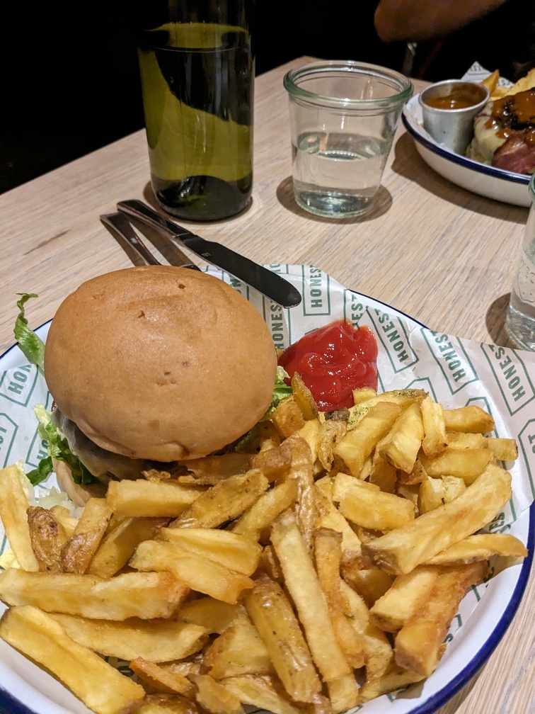 Burger and chips