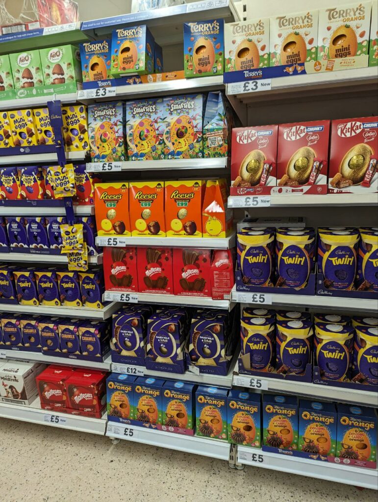  easter eggs on shelves